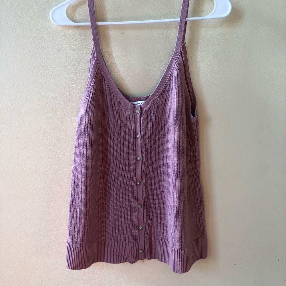 Abercrombie and Fitch Button Up Ribbed Knit Tank